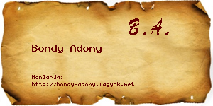 Bondy Adony névjegykártya